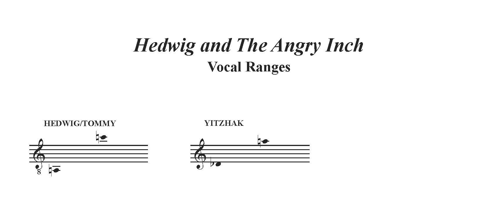 Hedwig and the Angry Inch Vocal Ranges
